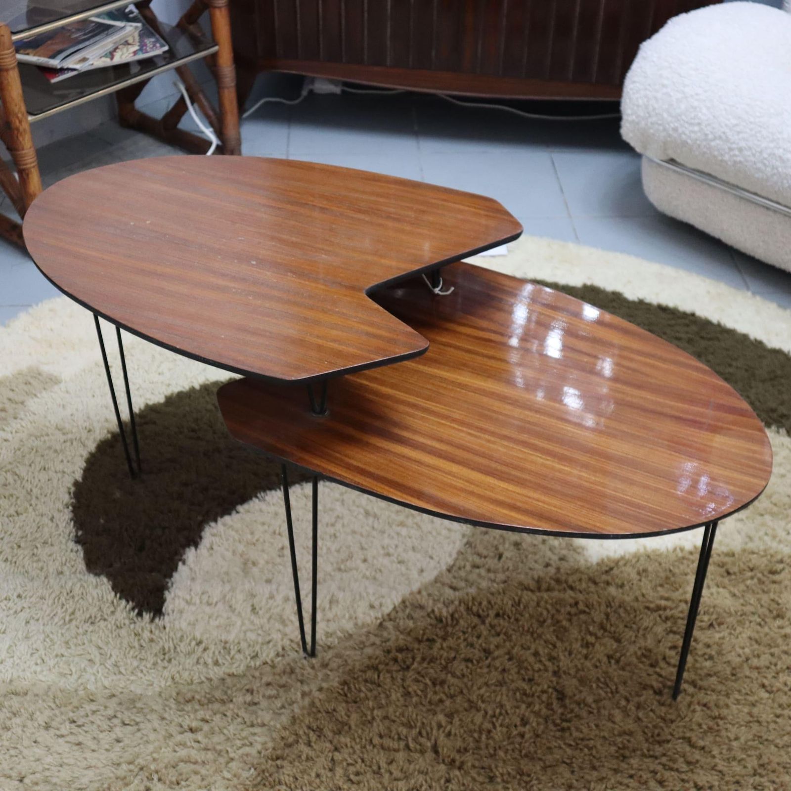Italian Mid Century Coffee Table In Mahogany And Metal By Isa Bergamo, 1960s photo furniture
