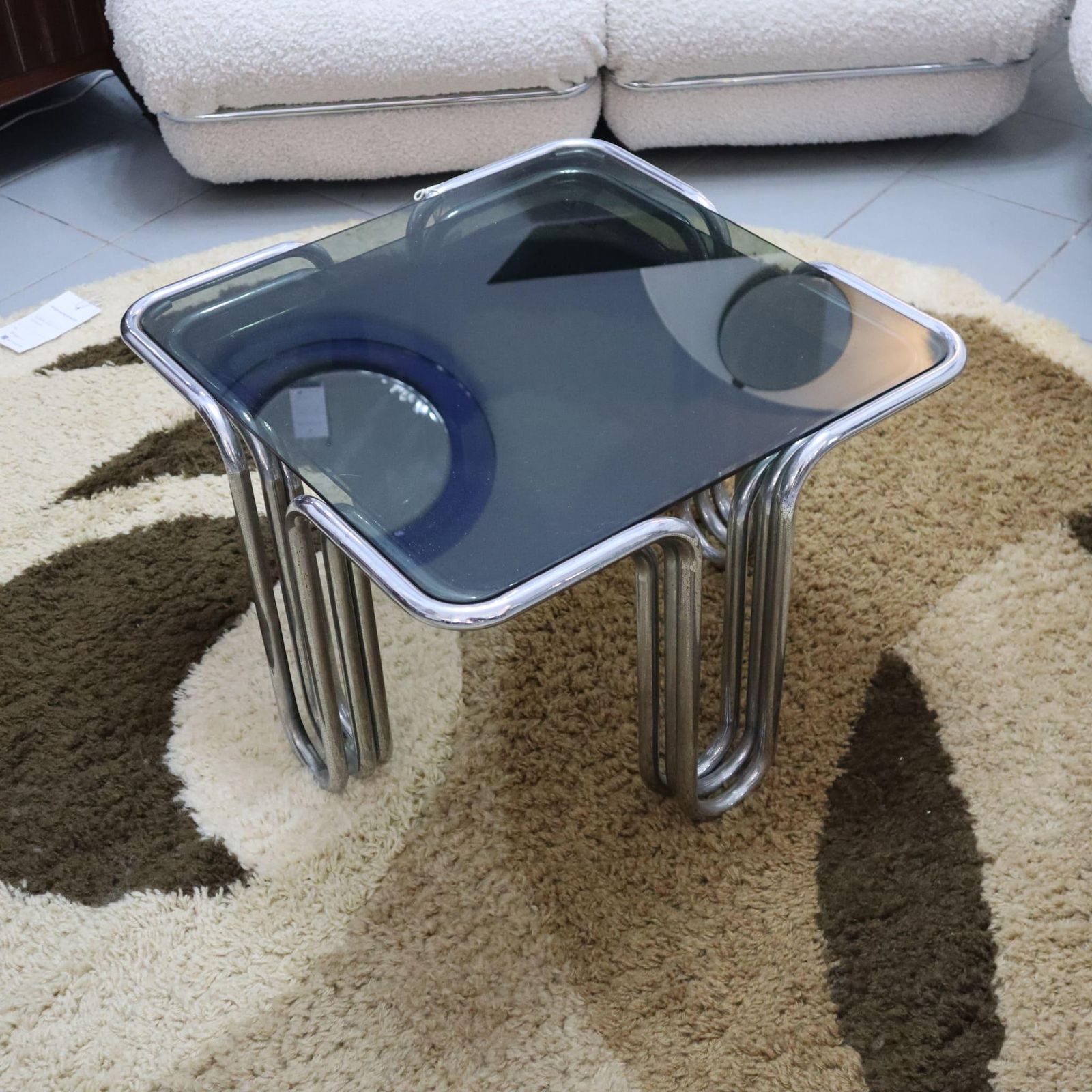 Mid Century Italian Coffee Tables In Smoked Glass And Chromed Metal, Set Of 3 photo vinterior