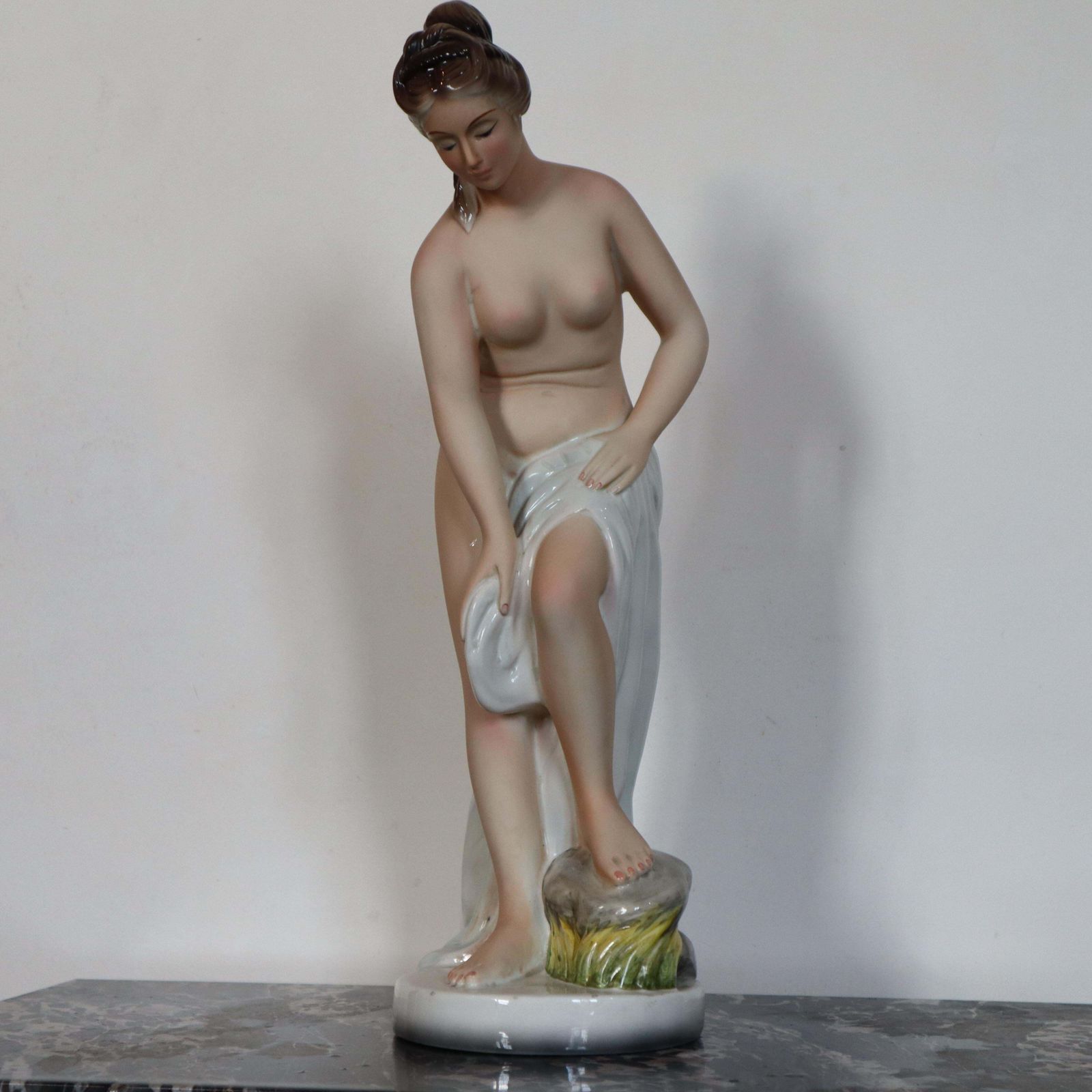 Ceramic Sculpture Female Figure At The Favaro And Cecchetto Bath, Italy, 1937 photo 670.0