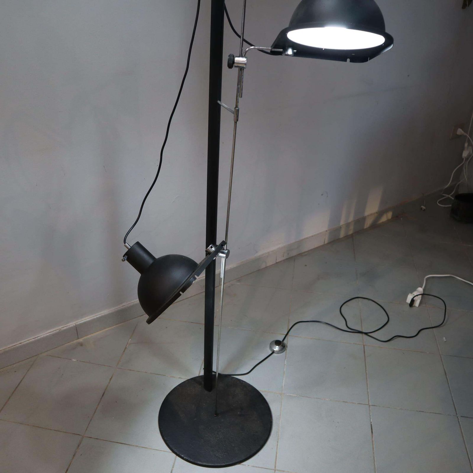 Satin Black Floor Lamp Model 475 By Luci Design Grignani, Italy, 1970s photo 1602.0