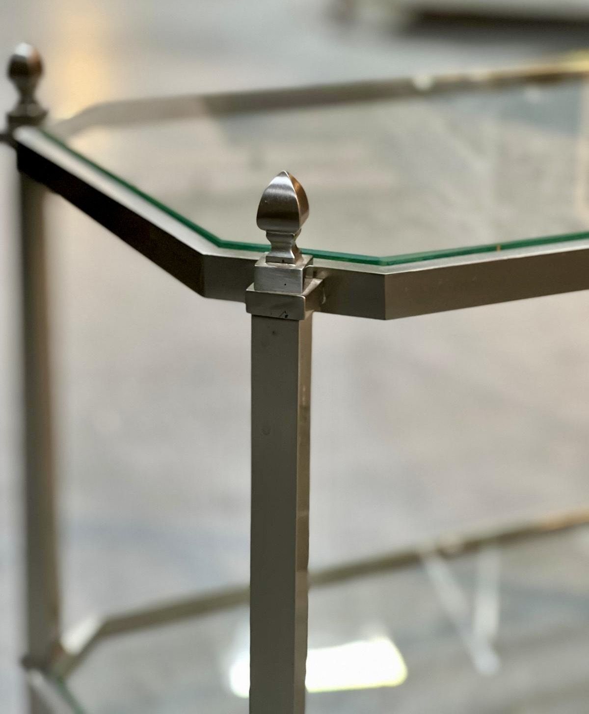 Quality French Mid Century Chrome Occasional Table photo 500.0