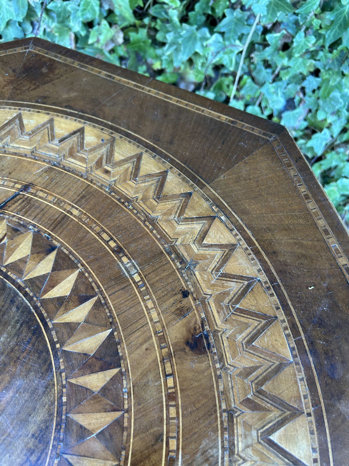 19th Century Oak Italian Sorrento Occasional Table photo vintage