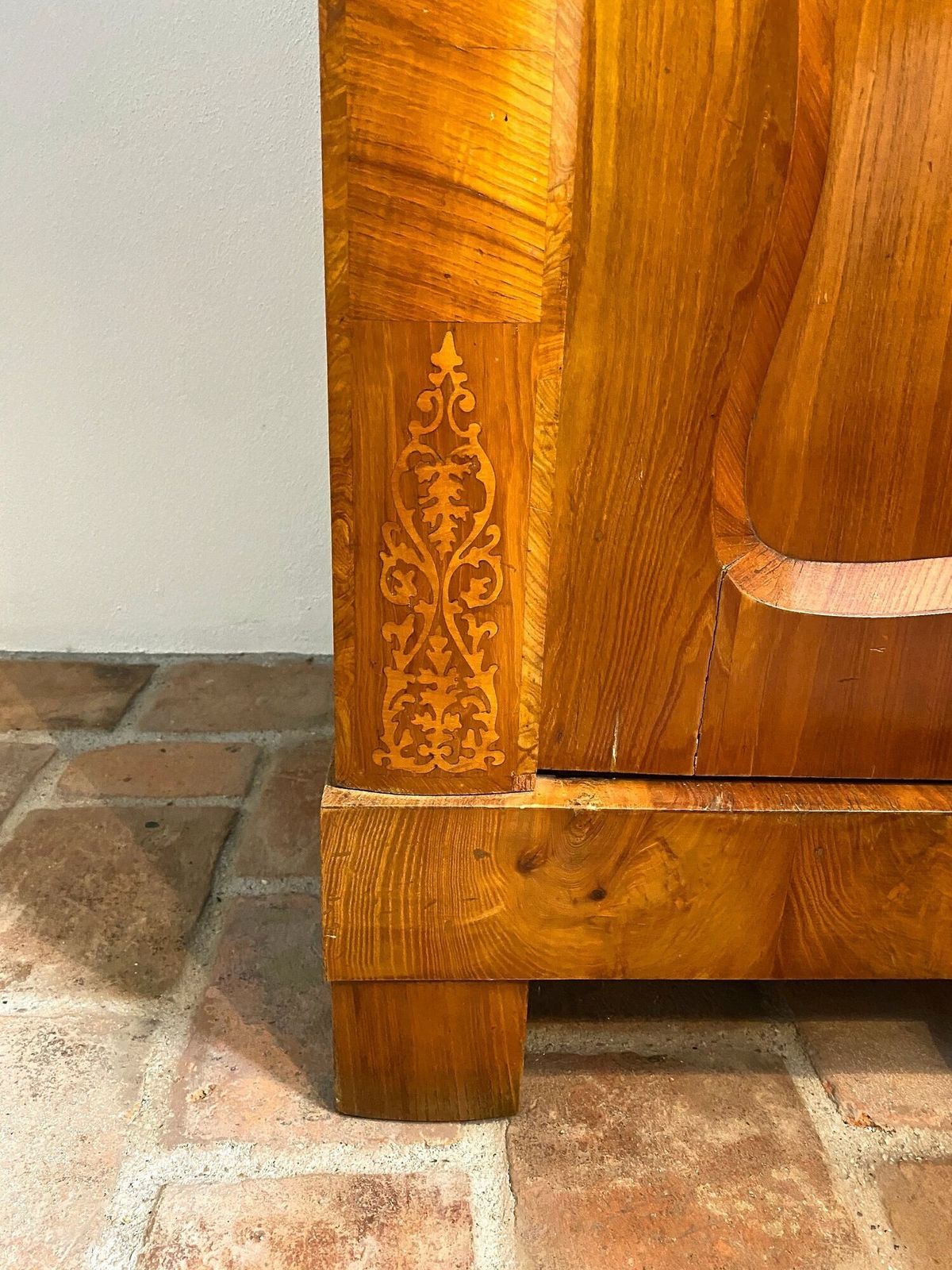 Biedermeier Ashwood Cabinet With Inlay Works   19th Century, Austria, Ca. 1840 photo vintage