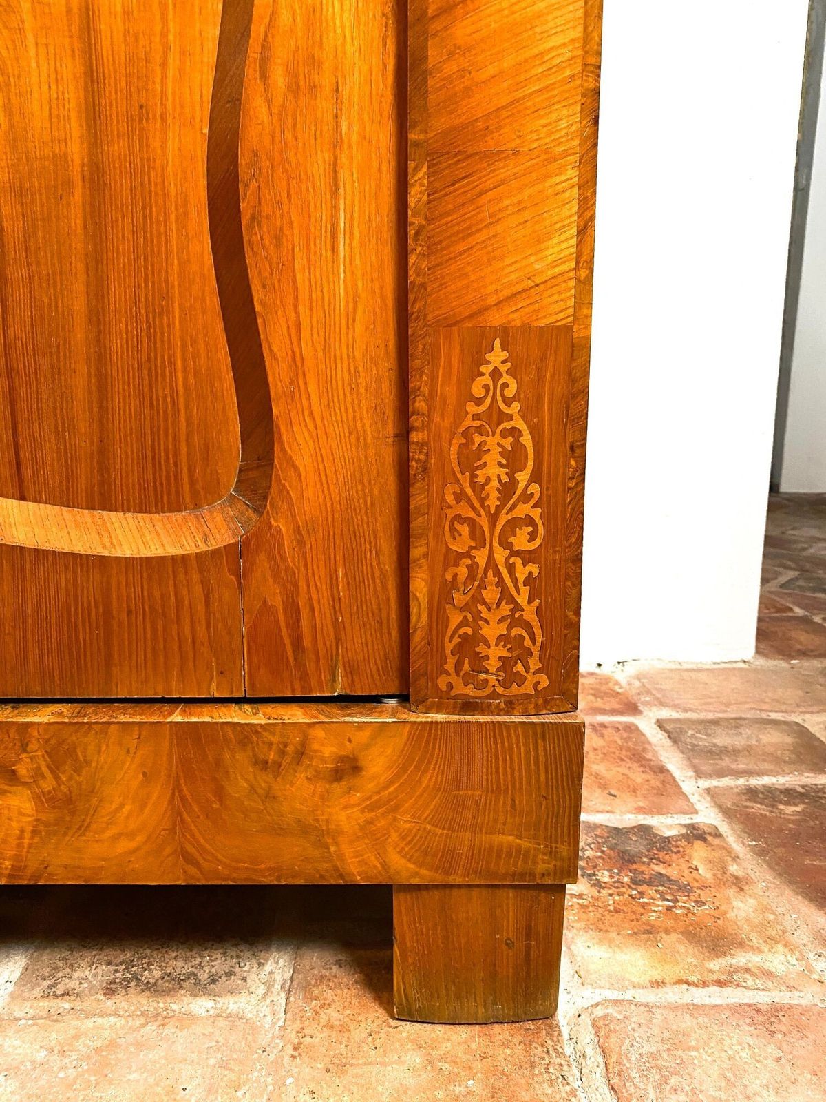 photo furniture Biedermeier Ashwood Cabinet With Inlay Works   19th Century, Austria, Ca. 1840