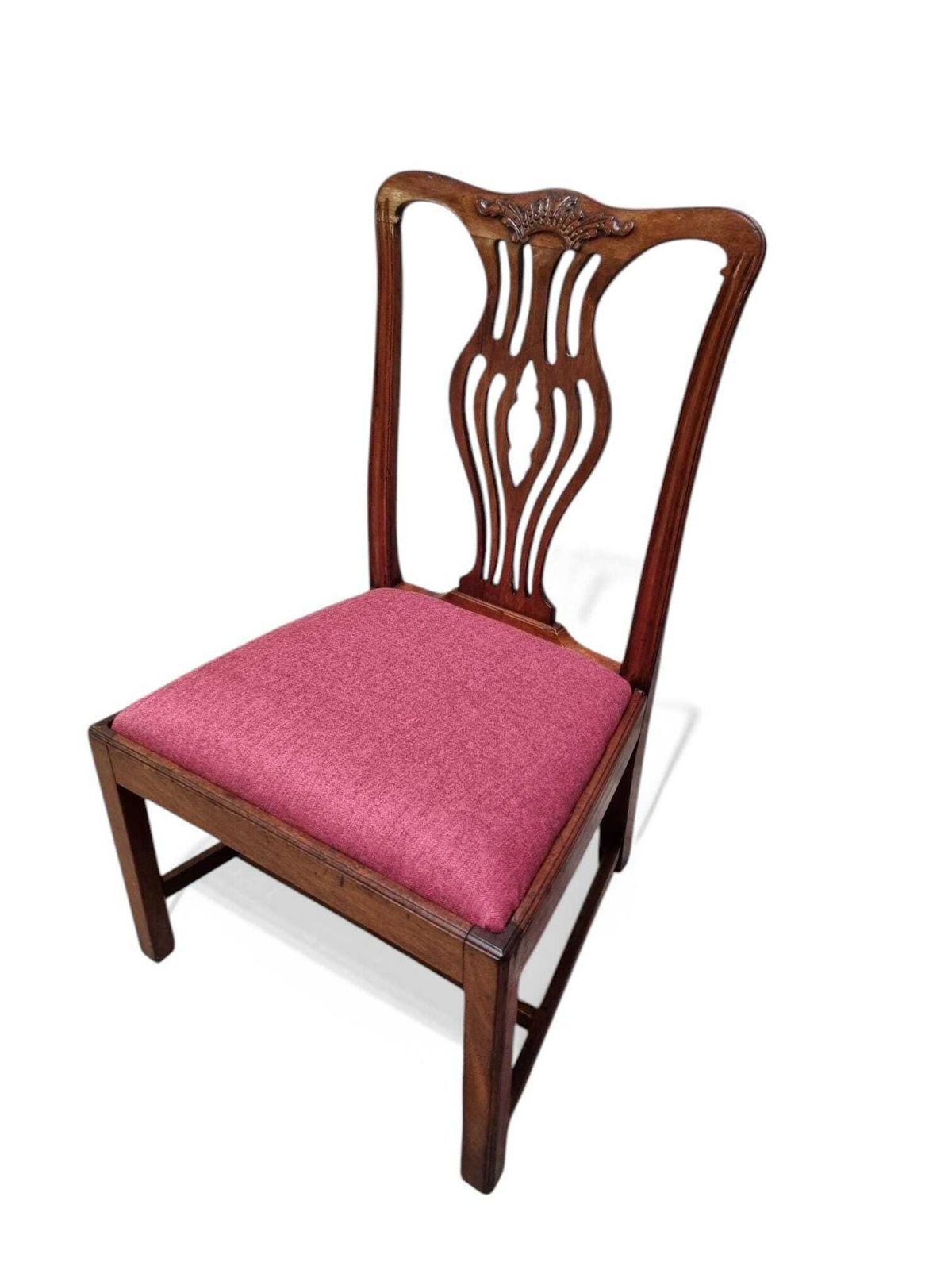 Antique Georgian Bedroom Chair / C1780 / Wood Frame photo vinterior