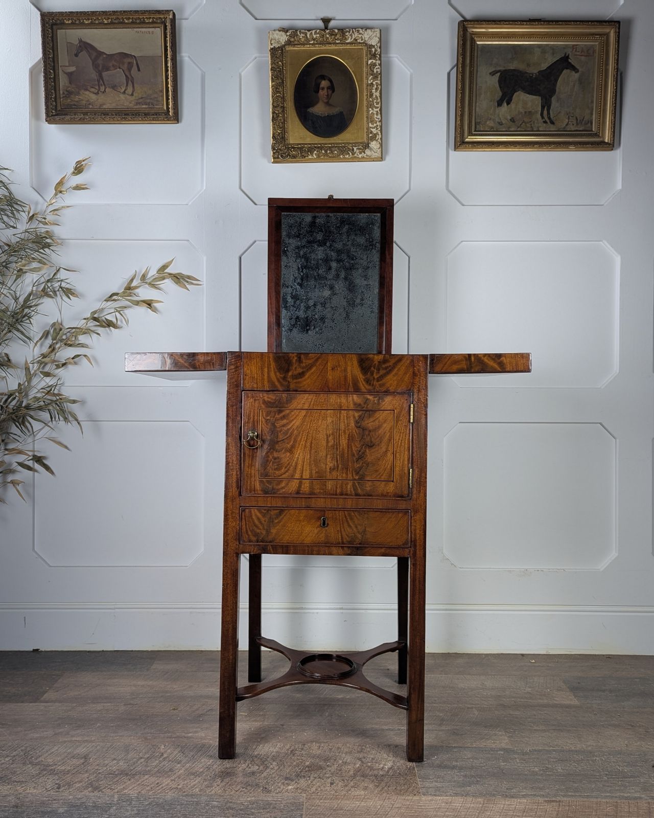 Georgian Cuban Mahogany Fold Away Washstand photo vintage