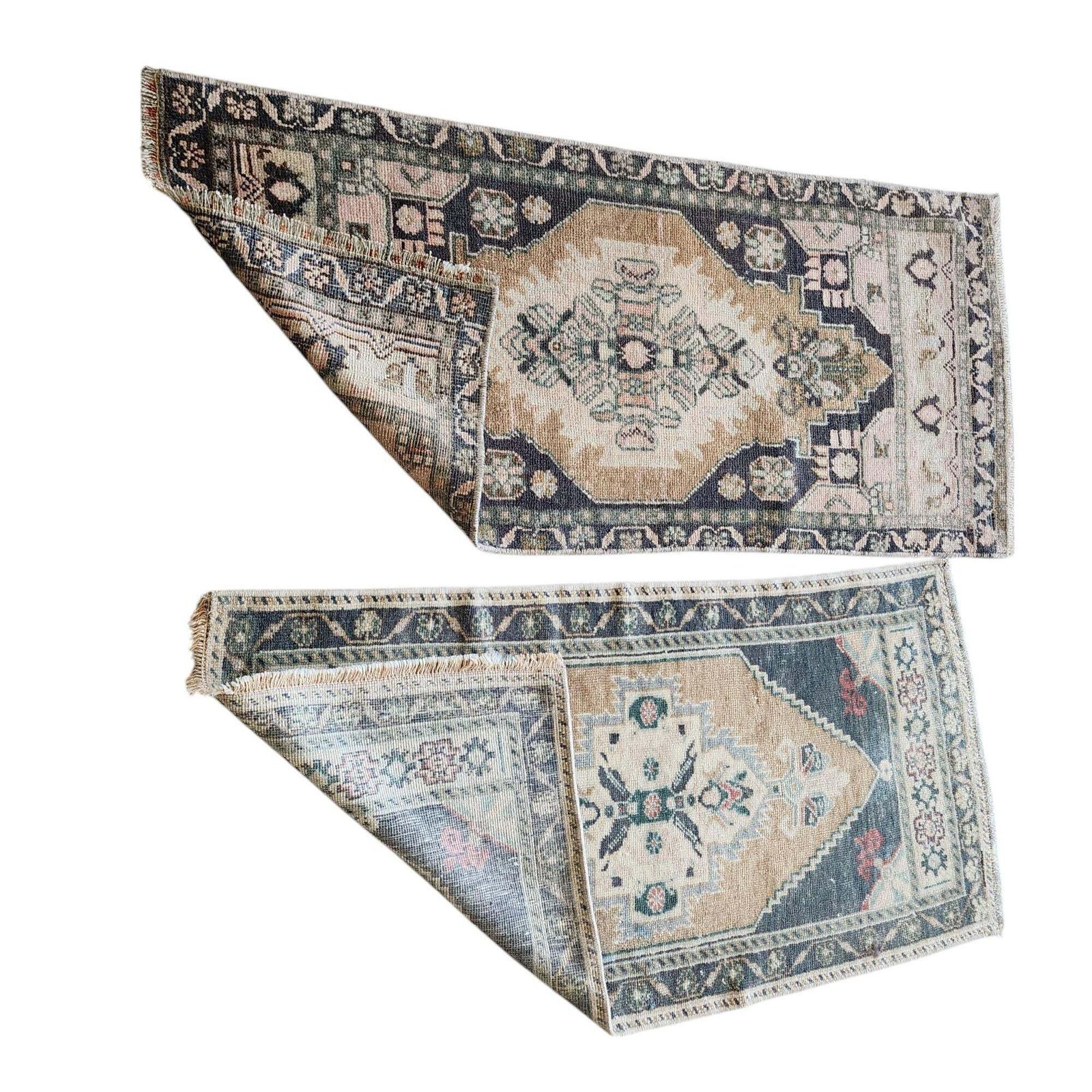 photo for sale Hand Knotted Oriental Turkish Small Area Rugs   A Pair