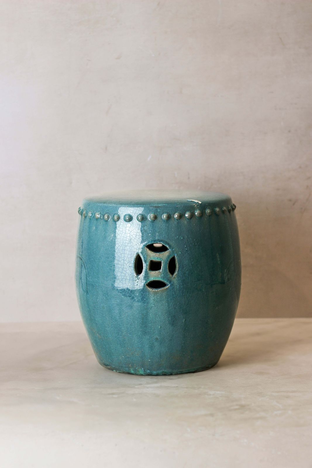 Vintage Emerald Green Ceramic Glazed Asian Garden Stool   No 4 photo furniture
