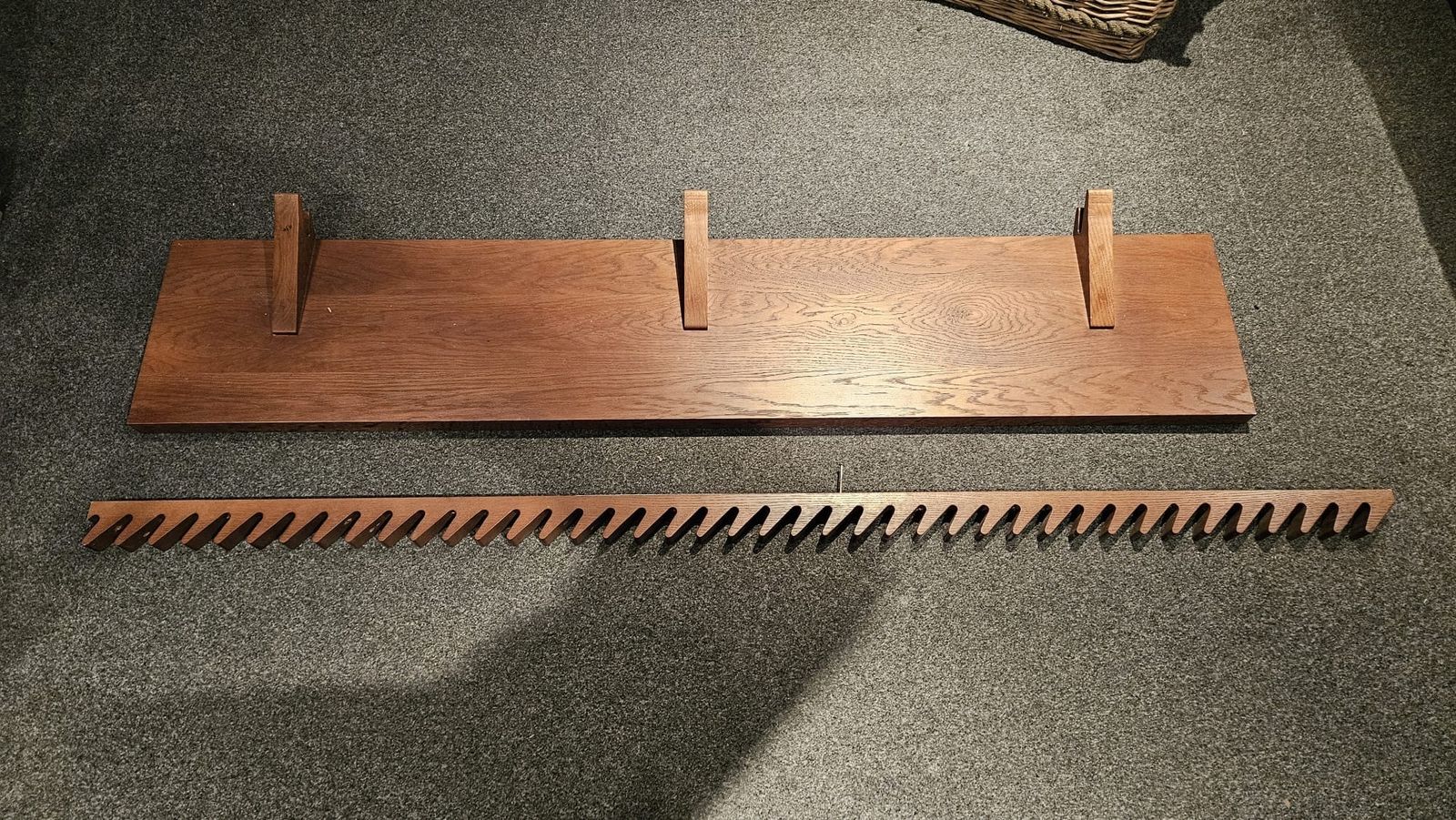 Beautiful Set Of 6 Adjustable Shelves And 3 Wall Brackets In Hard Wood photo Furniture