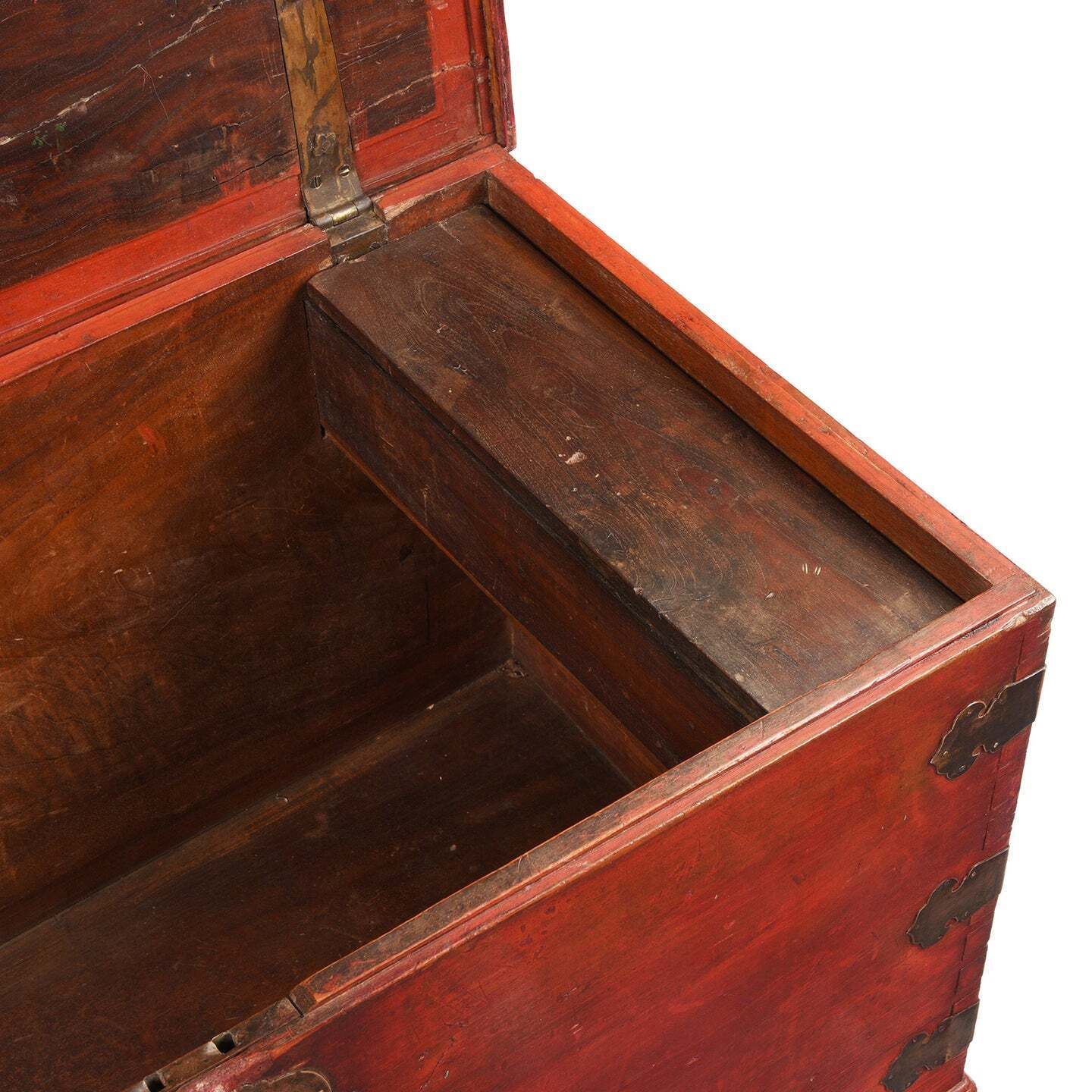 Antique Chinese Red Lacquer Camphor Chest, 18th Century photo 1950.0