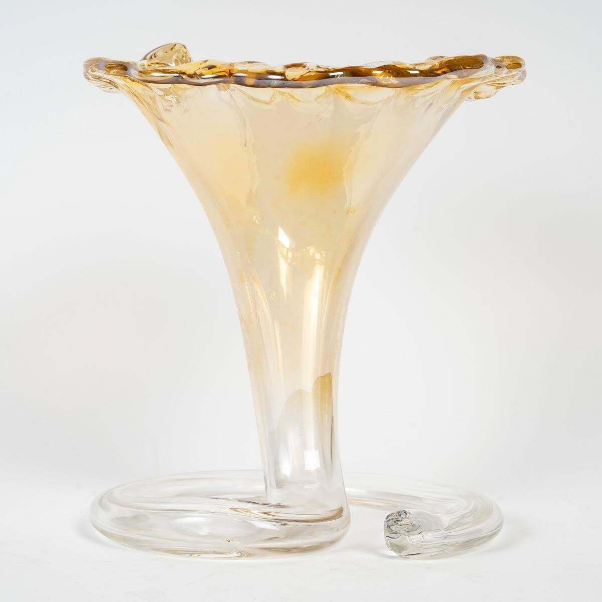 Blown And Iridescent Glass Vase, Murano, 20th Century. photo for sale