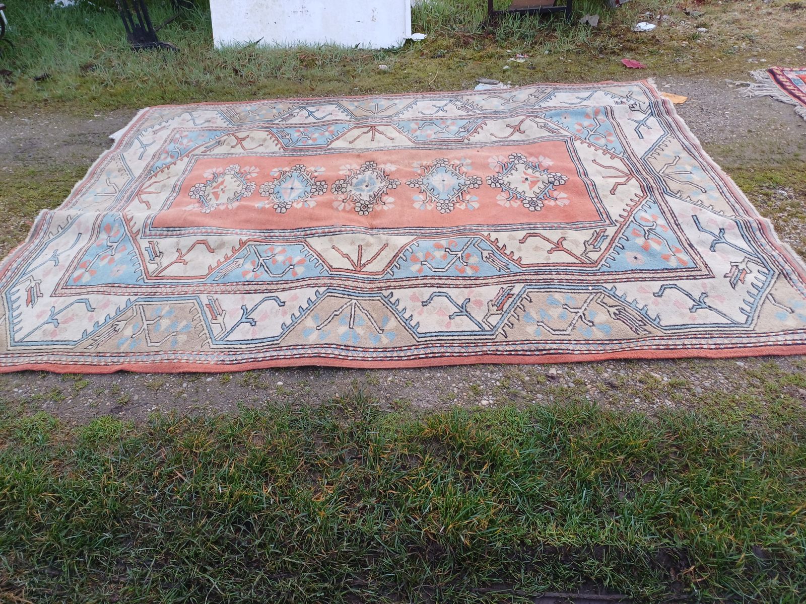Turkish Milas Wool Hand Knotted Rug photo furniture