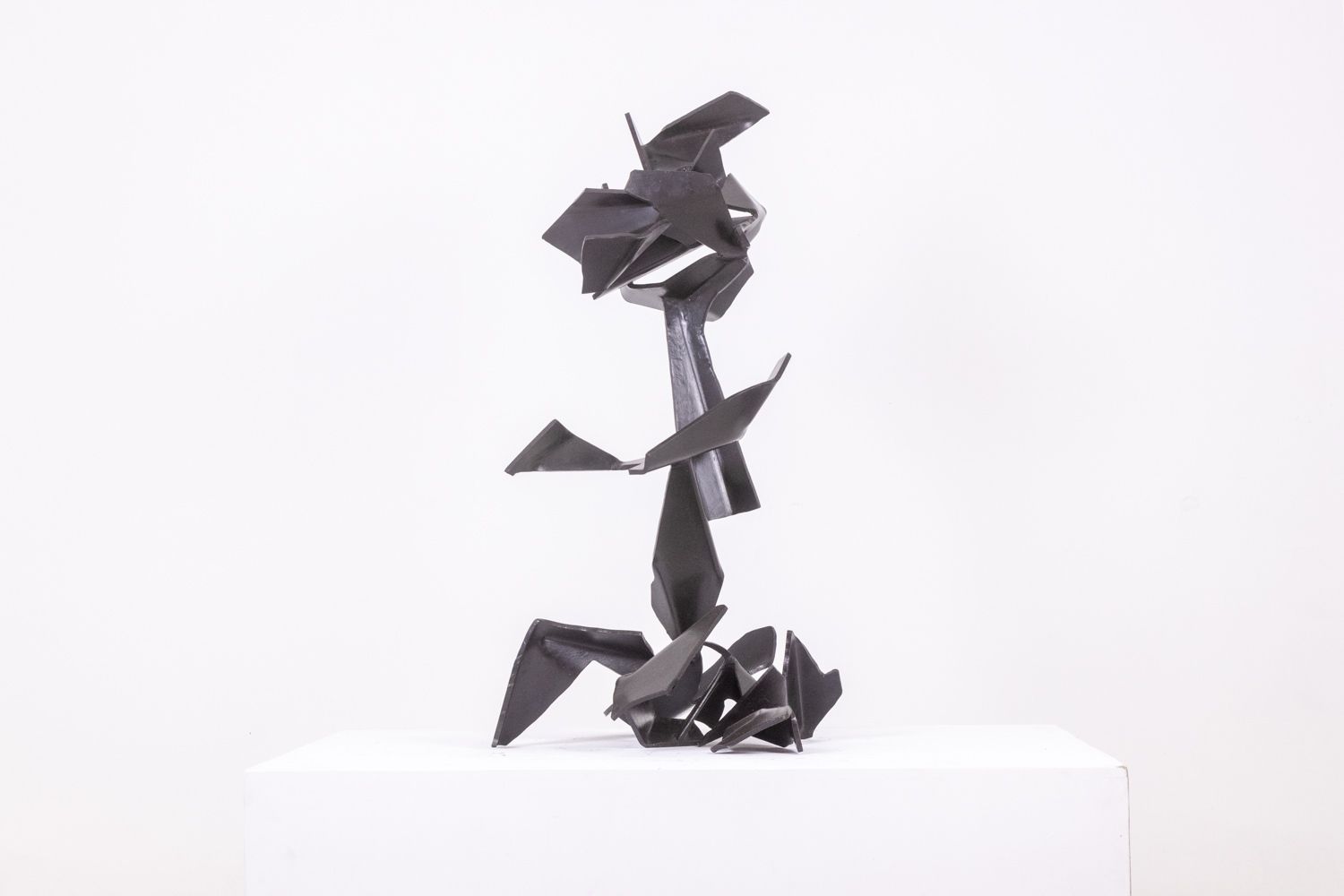 Jean Campa. Geometric Sculpture In Polished Metal. 1980s. photo furniture