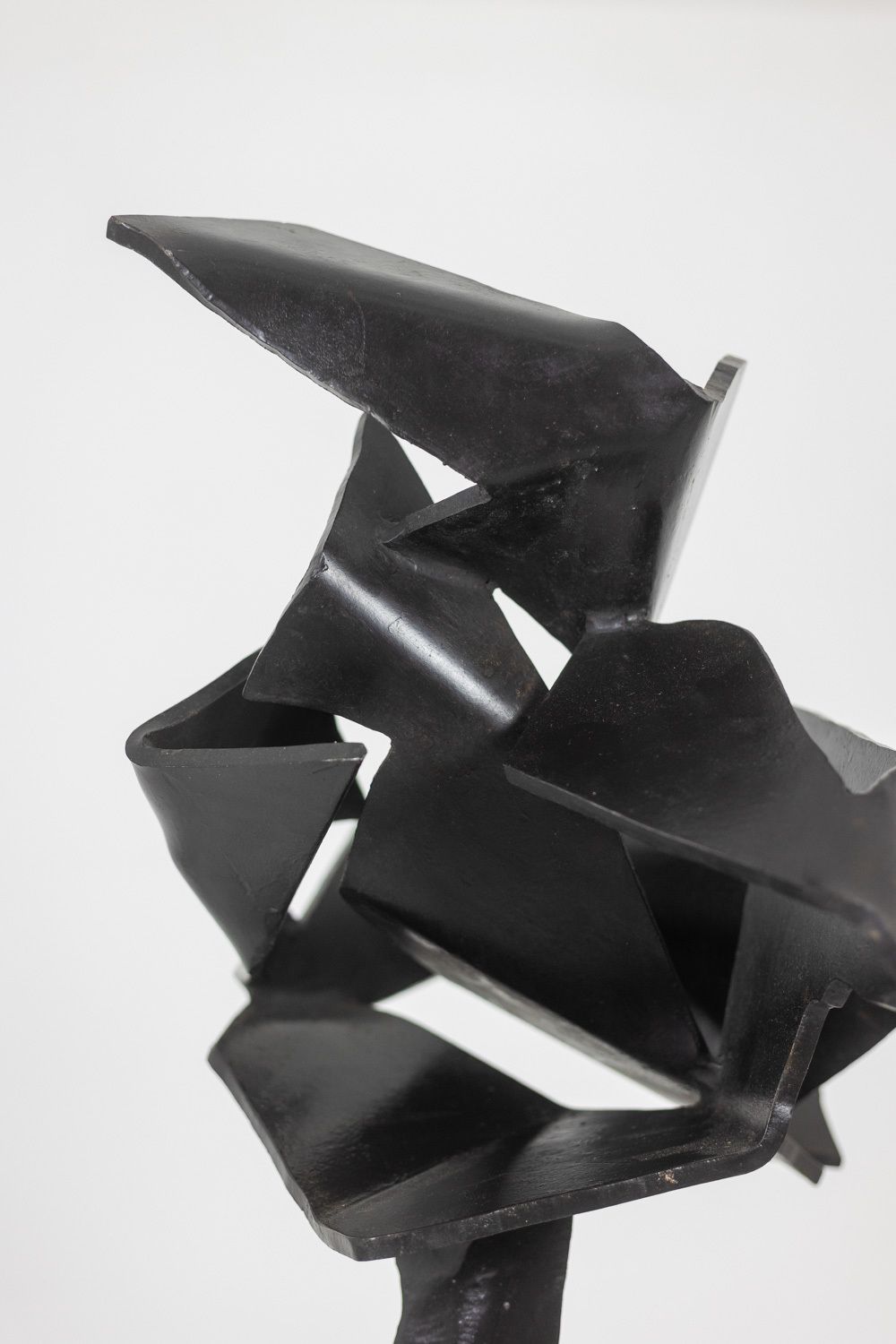 Jean Campa. Geometric Sculpture In Polished Metal. 1980s. photo vintage