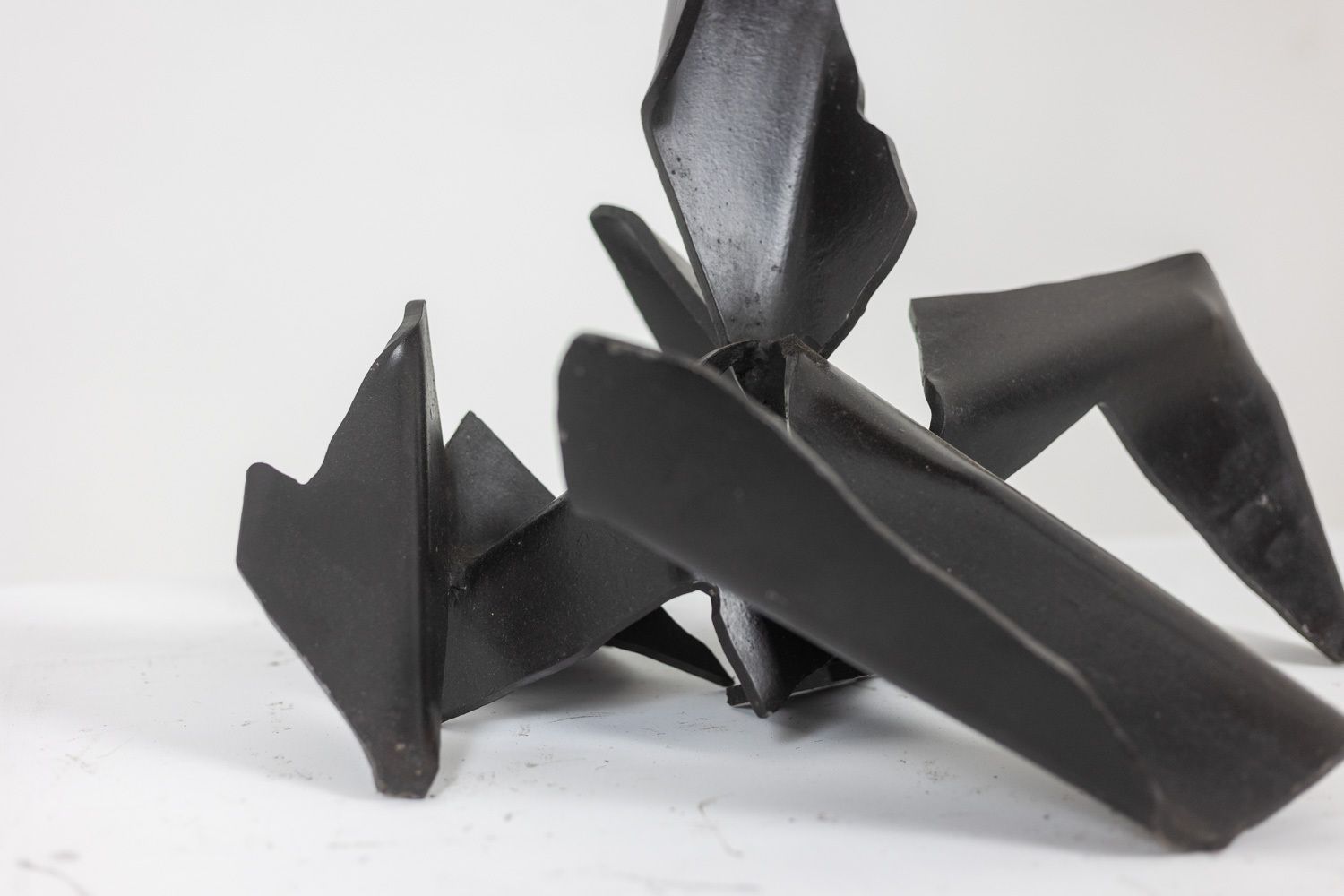 photo for sale Jean Campa. Geometric Sculpture In Polished Metal. 1980s.