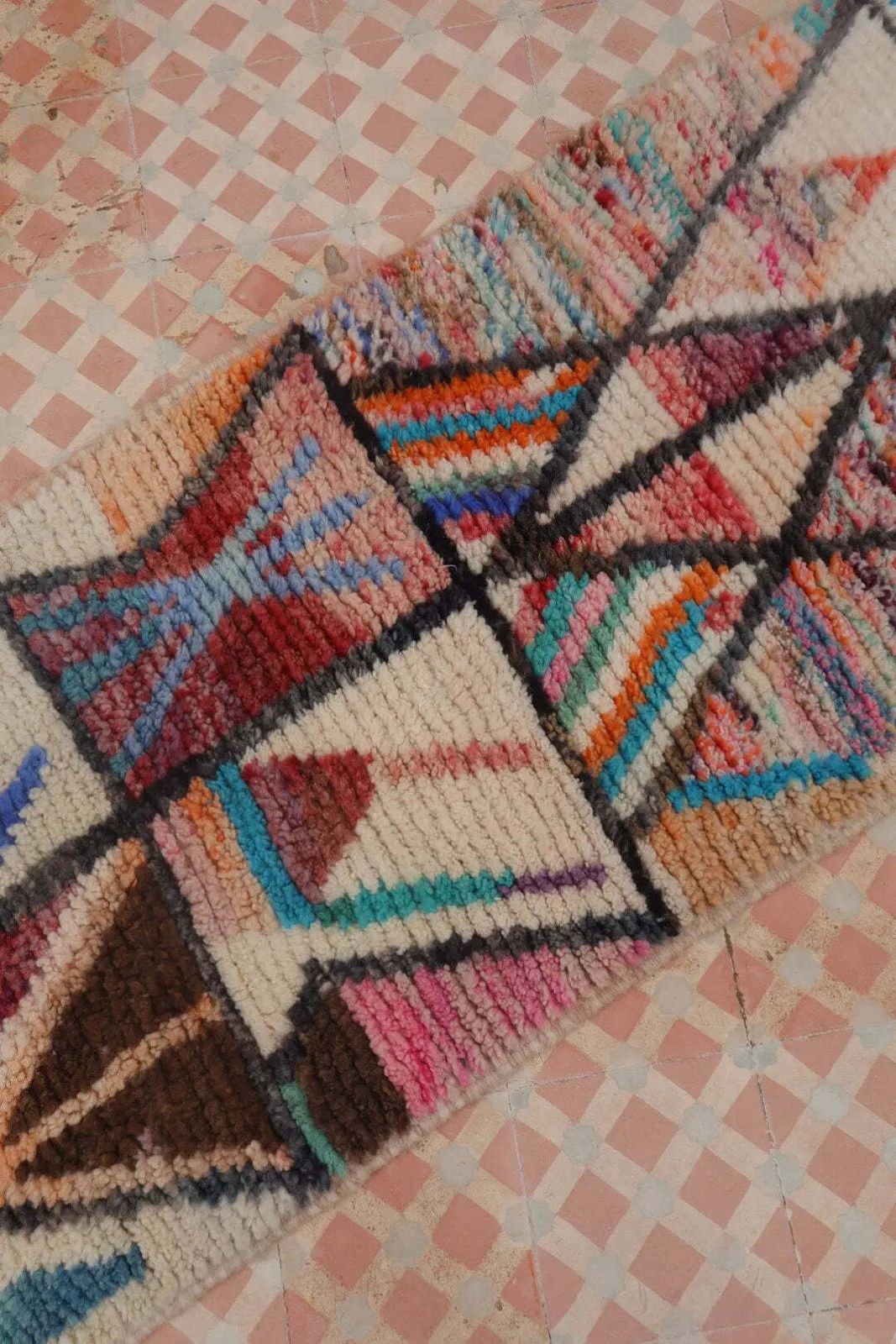 Berber Hallway Rug Boujaad Colorful Multicolor   320 X 68 Cm photo furniture