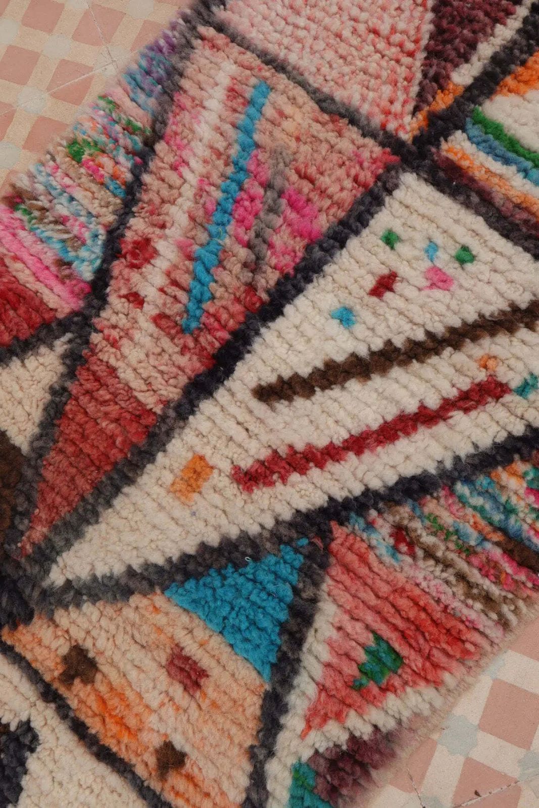 Berber Hallway Rug Boujaad Colorful Multicolor   320 X 68 Cm photo Textiles