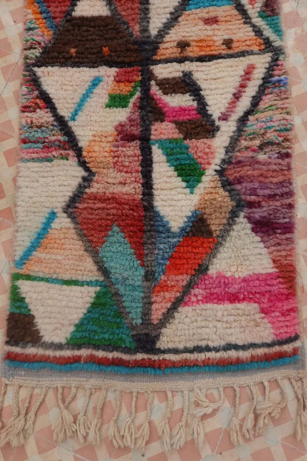 420.0 Berber Hallway Rug Boujaad Colorful Multicolor   320 X 68 Cm photo