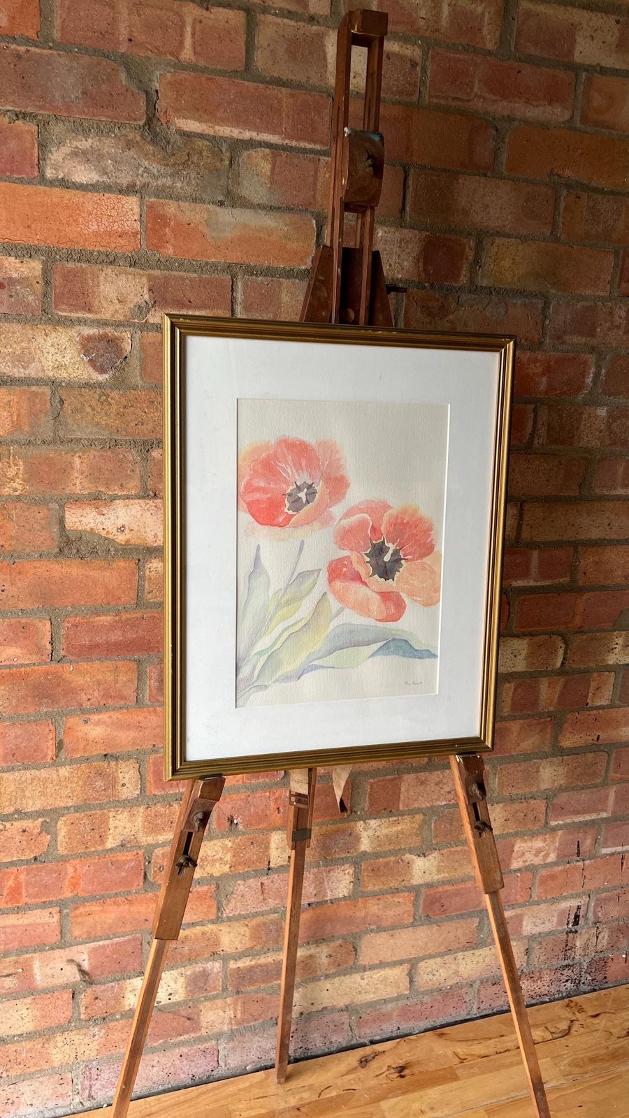 Ron Flewitt Watercolour Painting Of Poppies – Framed & Glazed Floral Artwork