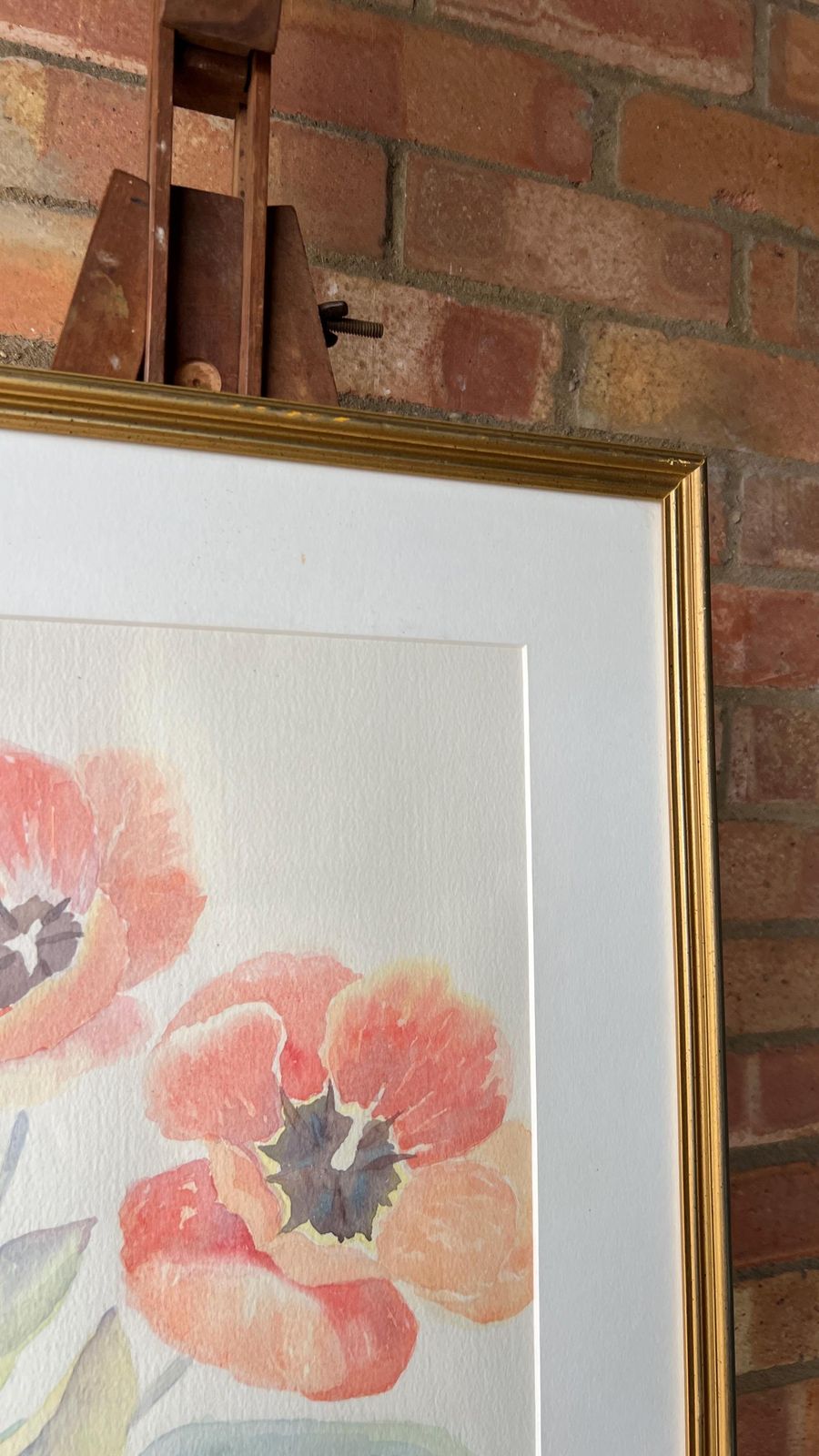 Ron Flewitt Watercolour Painting Of Poppies – Framed & Glazed Floral Artwork photo vintage