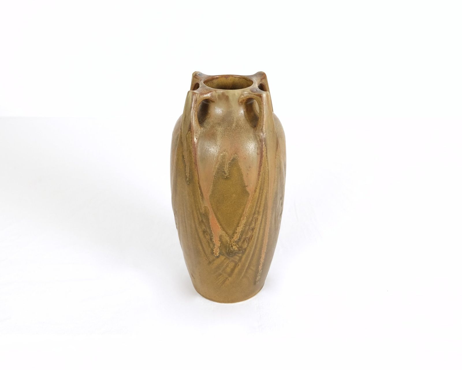A Pair Of Brown French Art Deco Crystalline Vases photo 210.0