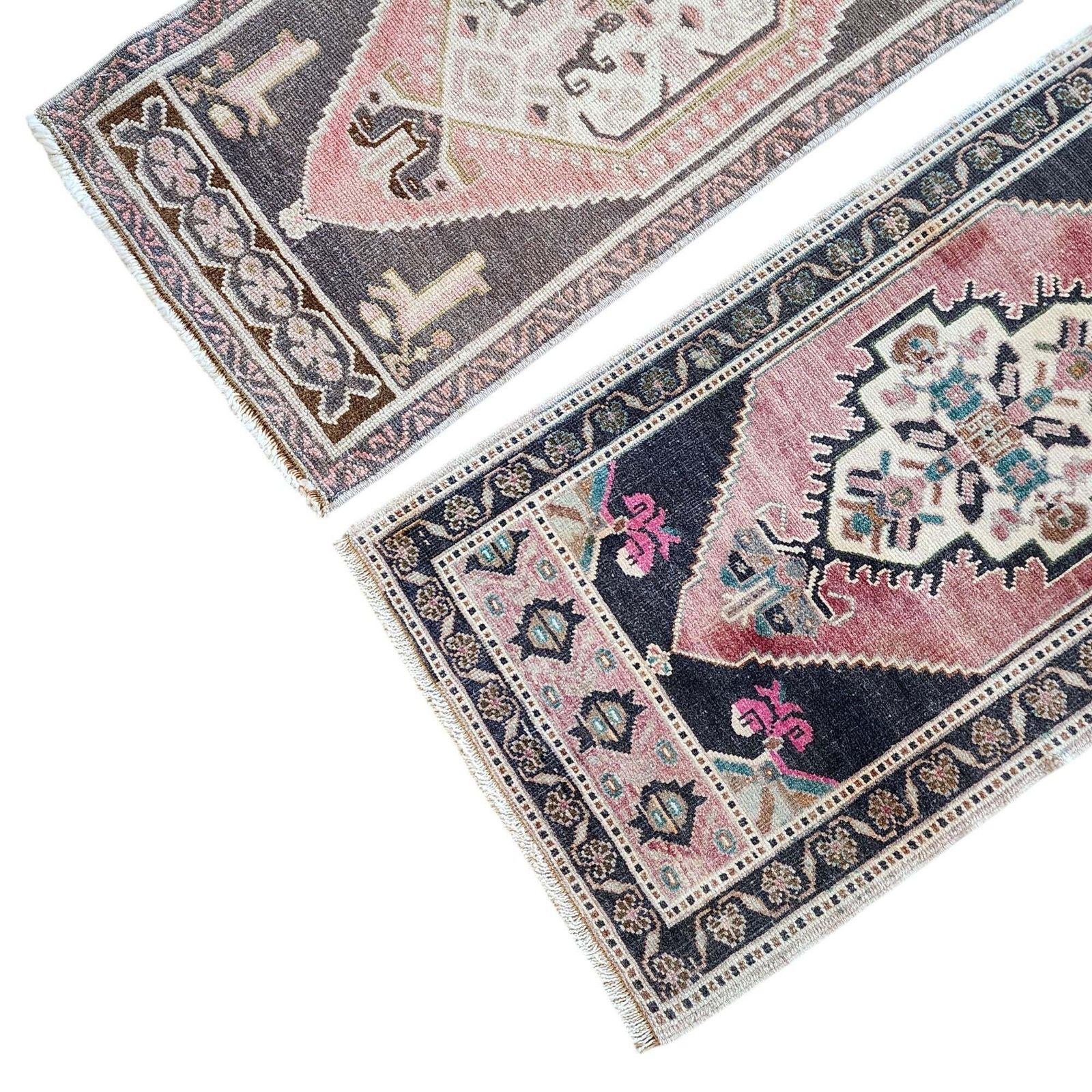 1970s Oushak Wool Small Hand Knotted Turkish Rug   A Pair photo vintage