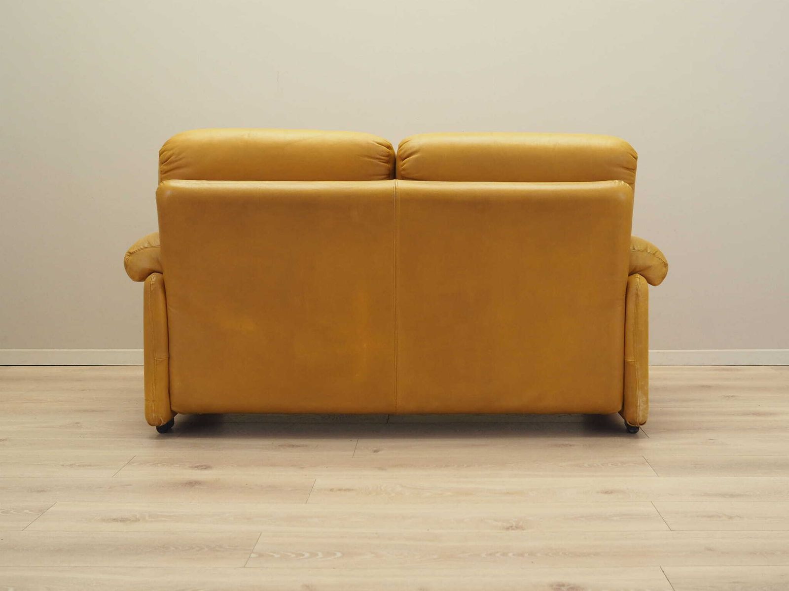 Gele Leren Bank, Italiaans Design, Ca. Jaren 1960, Fabrikant: B&B Italia, Ontwerper: Tobia Scarpa photo 1759.0