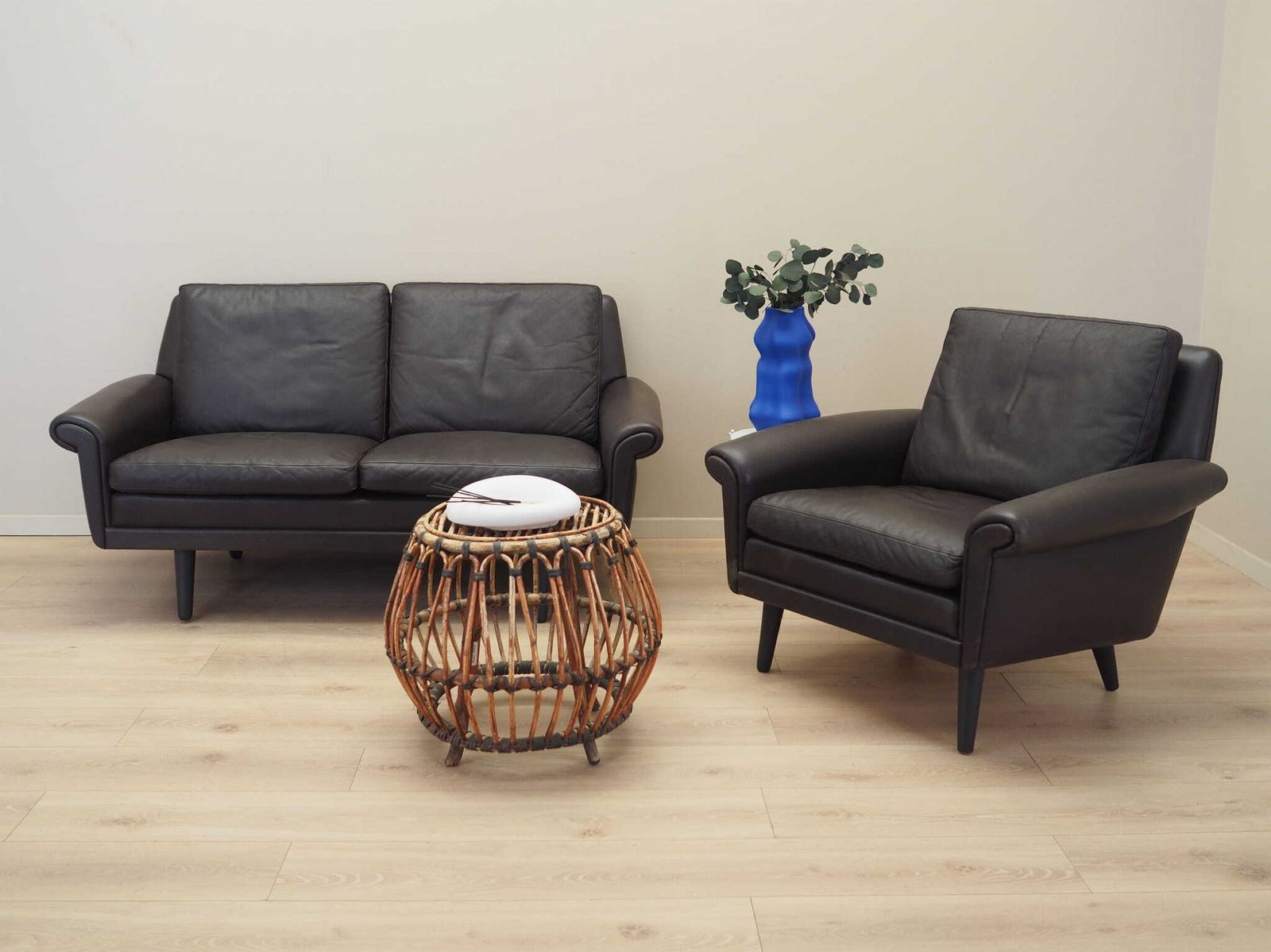Brown Leather Sofa, Danish Design, 1960s, Designer: Aage Christiansen, Manufacture: Erhardsen & Andersen photo furniture