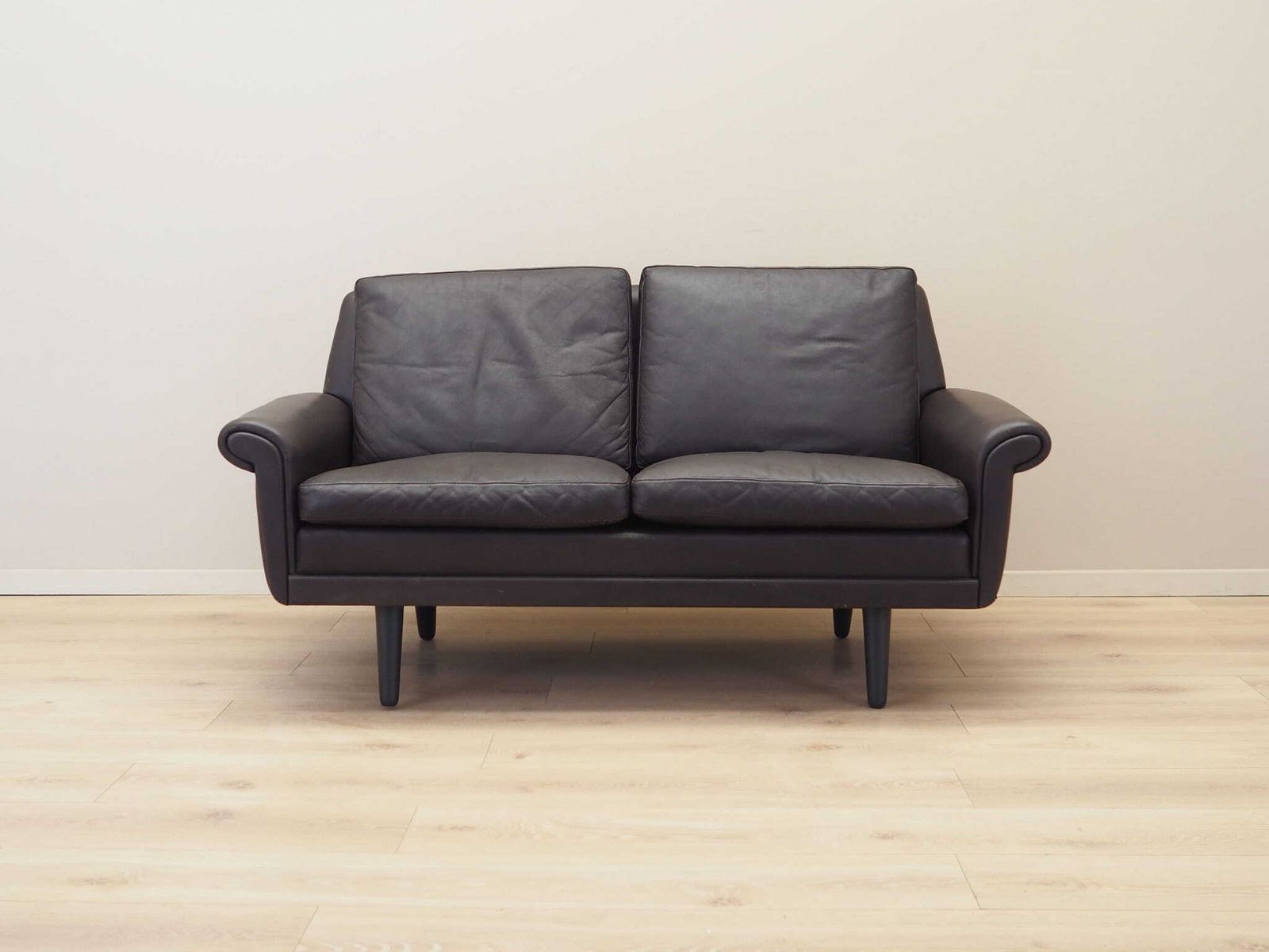 Brown Leather Sofa, Danish Design, 1960s, Designer: Aage Christiansen, Manufacture: Erhardsen & Andersen photo Furniture