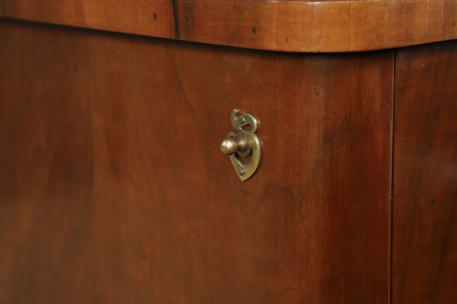 photo for sale Continental Art Deco Walnut Pedestal Dressing / Vanity Table With Mirrors (Circa 1930)