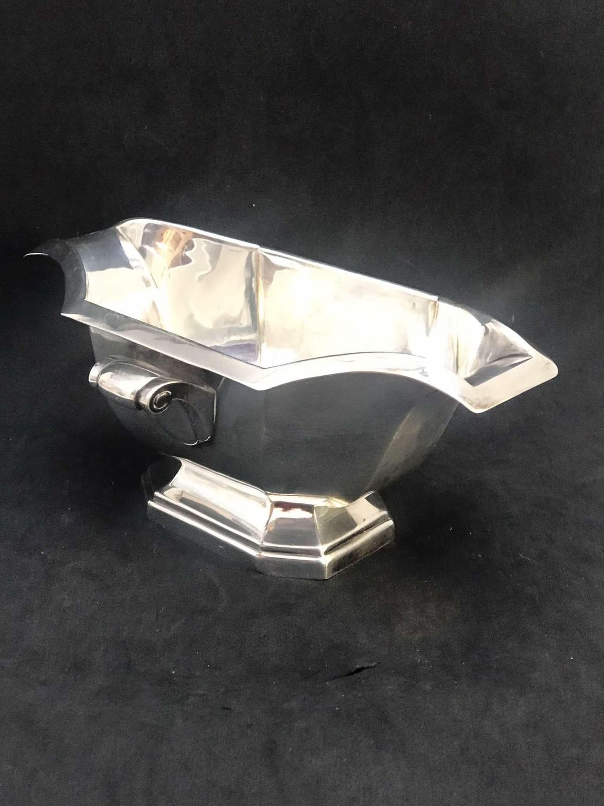 Gravy Boat Silver Plated Sauce Boat French Art Deco Wedding Gift For Her Christmas Table Elegant Tableware Vintage Hotel Silver Gift photo Home Decor