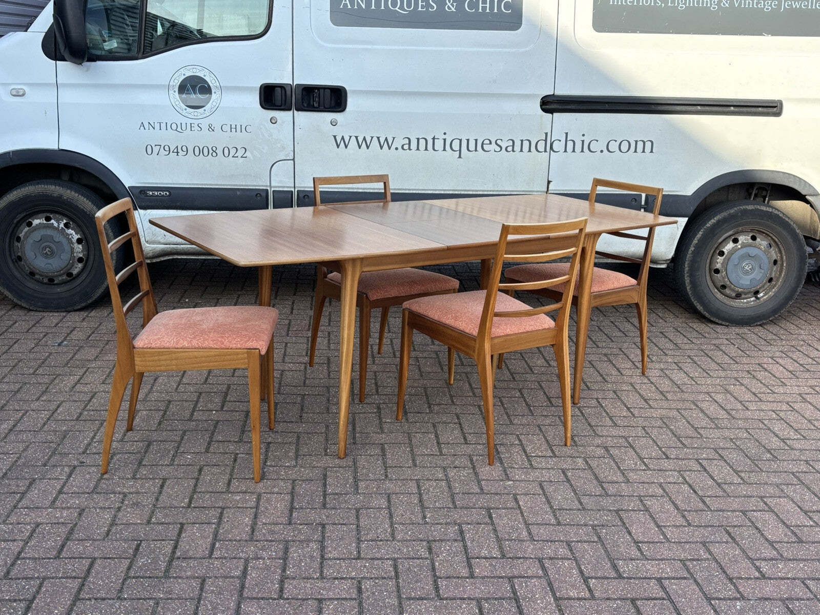 Mid Century McIntosh Teak Extending Dining Table & 4 Chairs photo 965.0