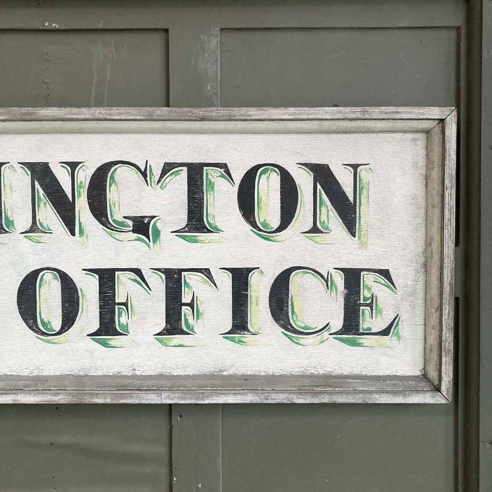 Vintage Painted Wooden Sign   Donington Post Office photo for sale