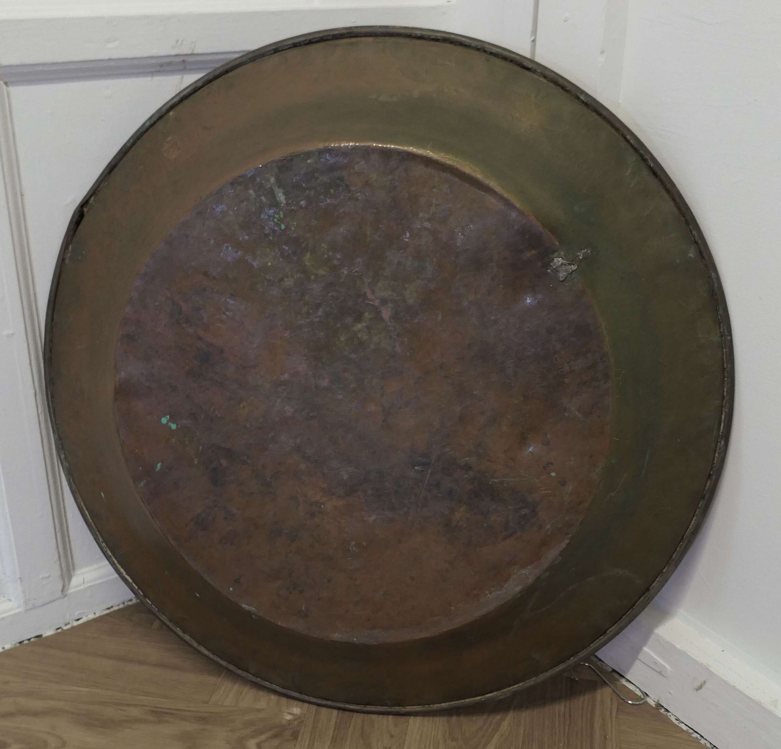 Huge 2.5 Ft Across Arts And Crafts Round Copper Wall Plate photo for sale