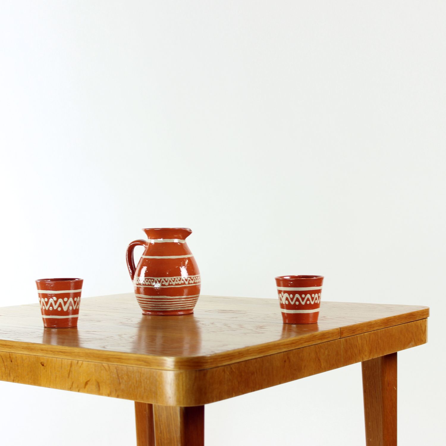Ceramic Drinking Set By Ditta Abrhamova, Czechoslovakia 1960s photo furniture