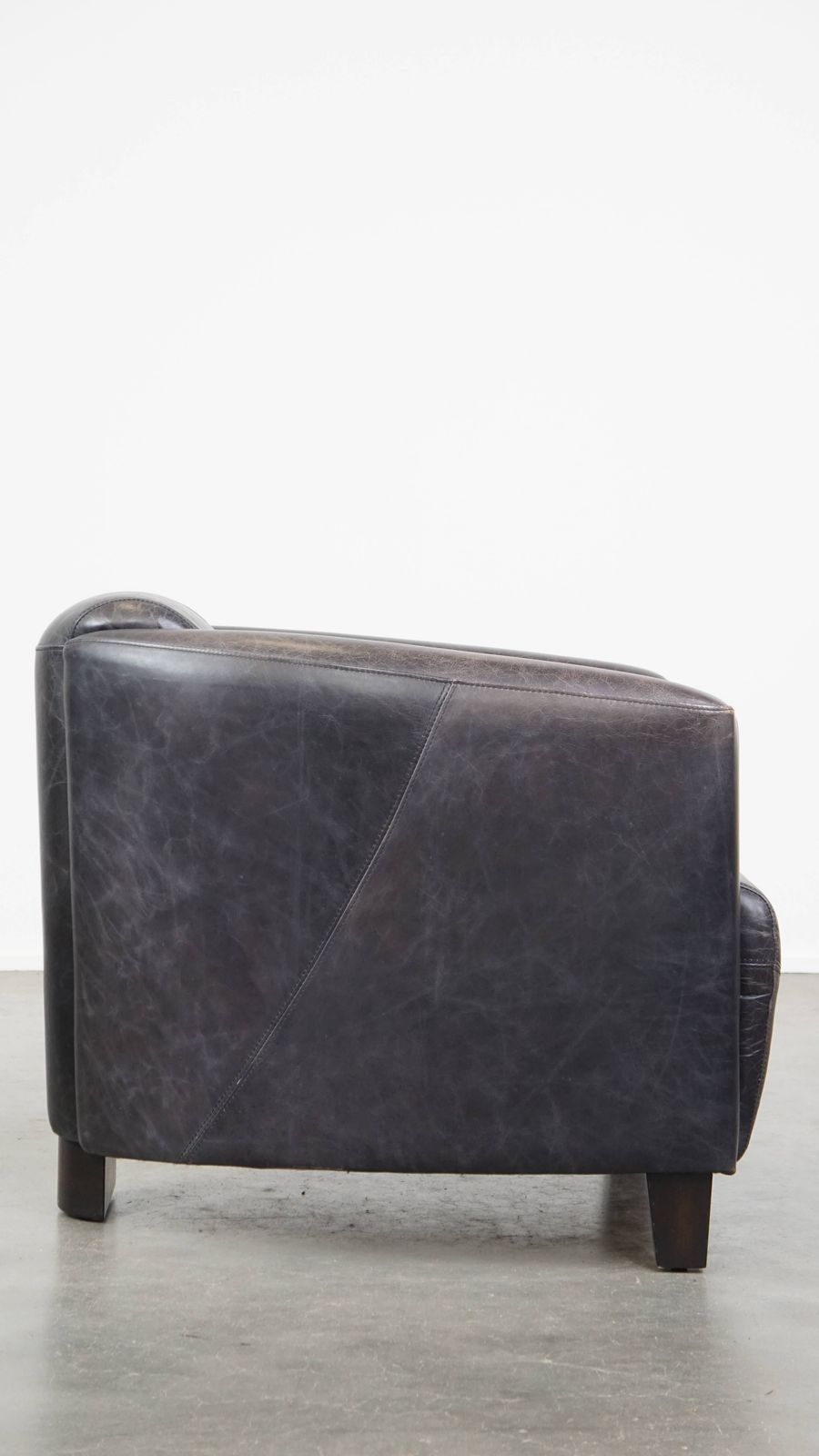 Black Cowhide Aviator Armchair With A Sleek Design And A Nice Shape photo for sale