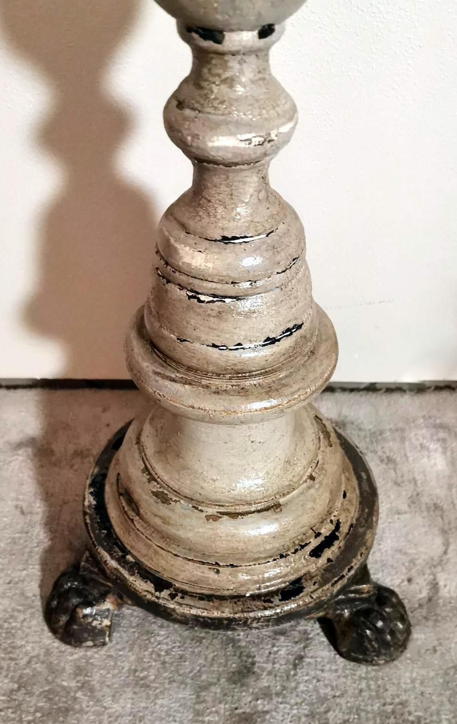 photo for sale Italian Wooden Church Candlesticks In The Shape Of A Torch Holder
