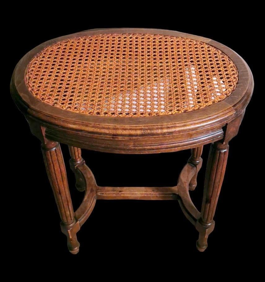 Louis XVI Style French Bench With "Vienna Straw" Seat photo for sale