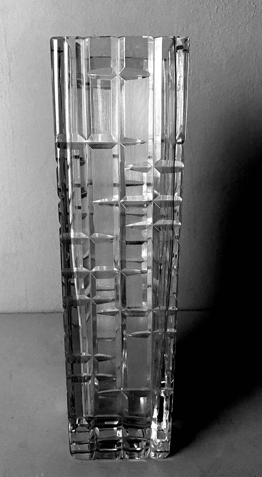 Italian Craftsmanship Hand Cut And Hand Polished Beveled Crystal Vase photo furniture