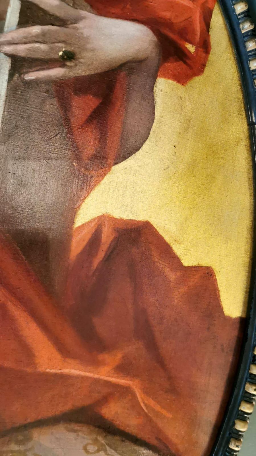 photo buy Napoleon III Style Large Oil On Canvas French Subject Calliope Gold Background