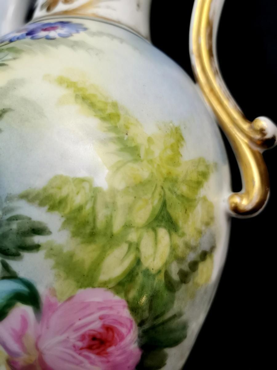 photo buy Porcelain De Paris Napoleon III Pair Of French Hand Painted Vases