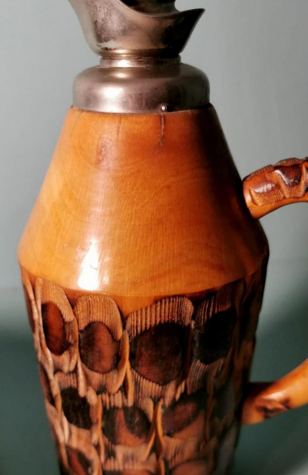 photo buy Tura Aldo For Macabo Pair Of Italian Thermal Jugs In Bamboo And Metal