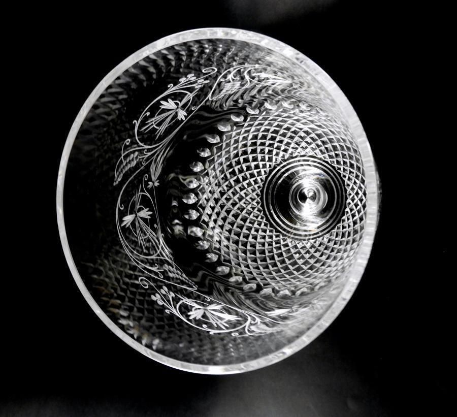photo buy Neoclassical Style Italian Chalice Shaped Vase In Ground And Diamond Crystal
