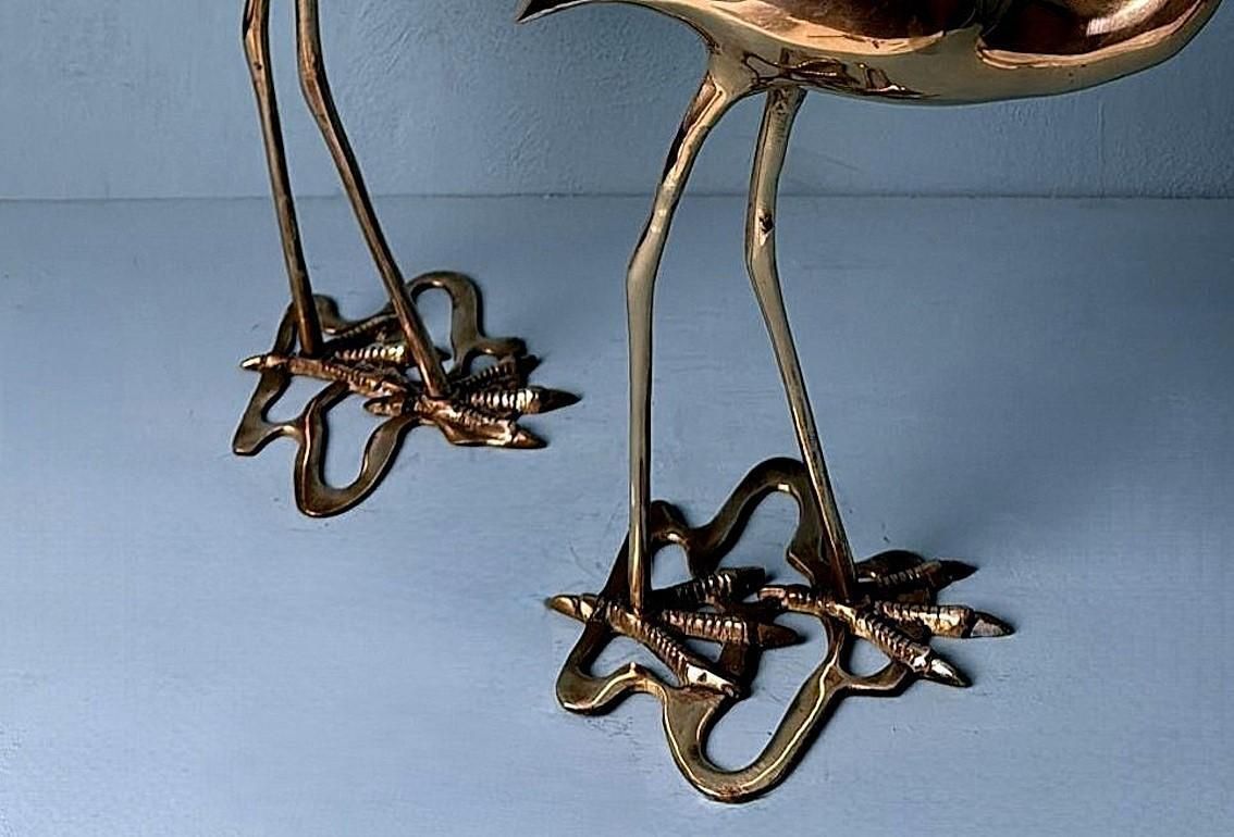 photo furniture Italian   Mid Century Pair Of  Brass Flamingos In Hollow