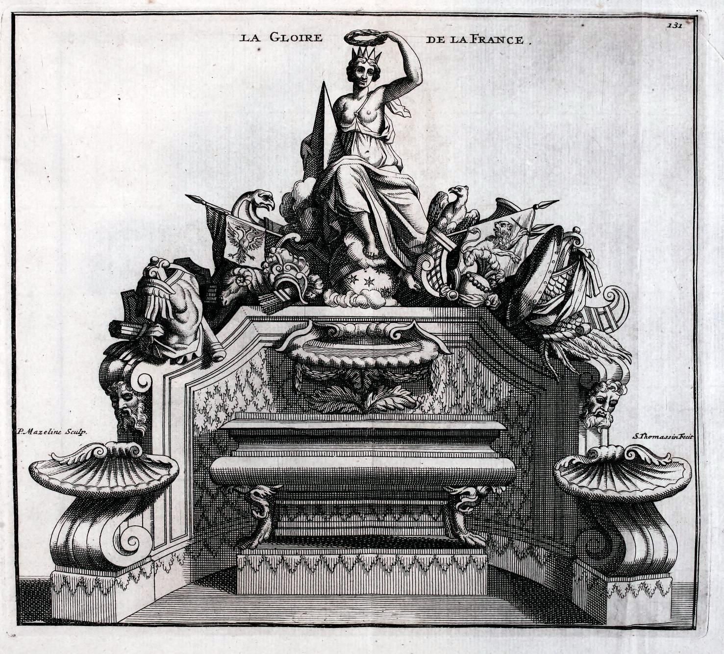 photo buy Simon Thomassin French Print " La Gloire De La France" Etched With Wooden Frame