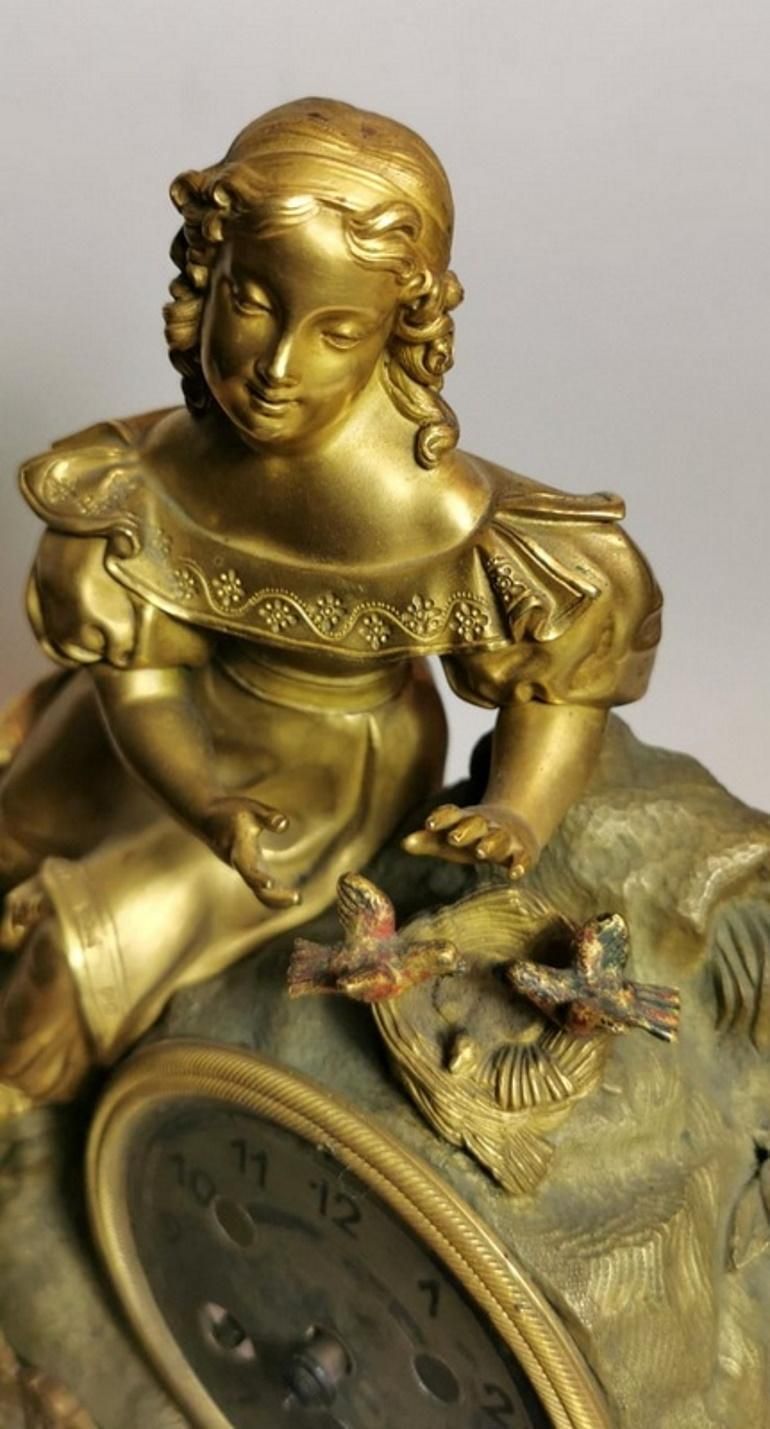Louis XVI Style French Mantel Clock In Gilded Bronze photo 2455.0