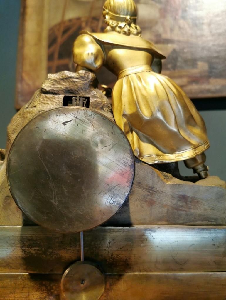 photo buy Louis XVI Style French Mantel Clock In Gilded Bronze