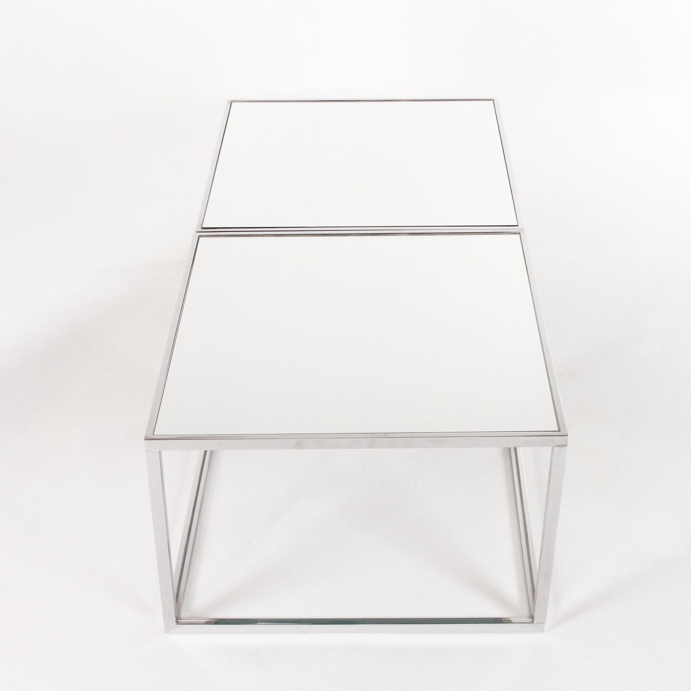 N.2 Coffee Tables In Glass And Chromed Metal, 70s photo vinterior