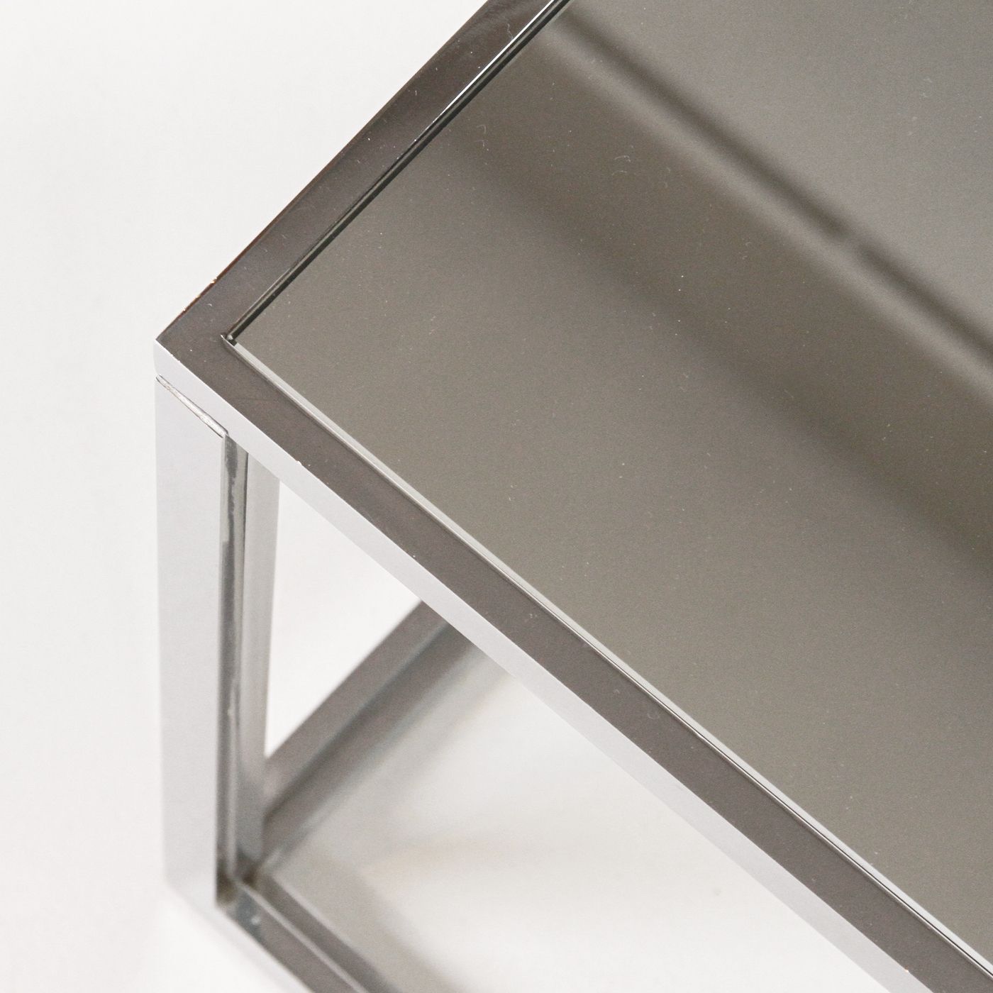 N.2 Coffee Tables In Glass And Chromed Metal, 70s photo vintage