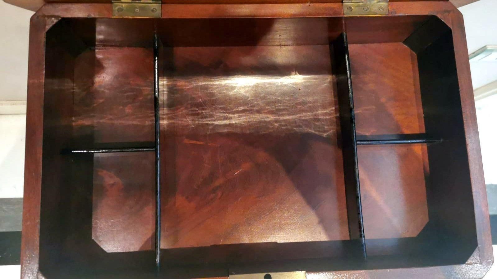 Napoleon III Style French Dressing Table With Mirror And Faux Drawer photo vinterior